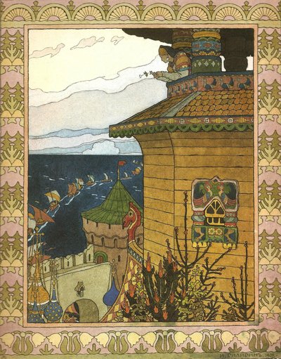 童话故事的插图The White Duck，1902年 作者 伊万·雅科夫列维奇·比利宾