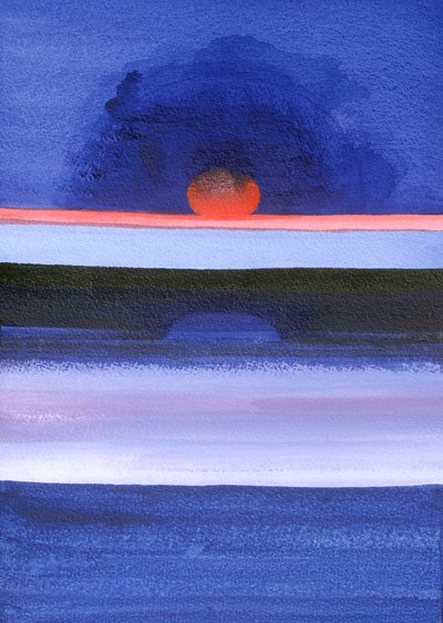 海景，日落，赫尔辛基，1991（画布上的丙烯酸） 作者 伊莎贝拉·戈德卢斯卡·德·阿兰达