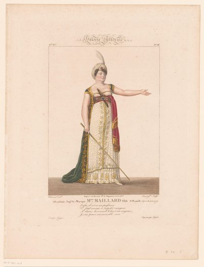 玛丽-泰雷兹-达沃（Marie-Thérèse Davoux）饰演阿米德一角的肖像
Mlle.马亚尔（物品上有标题） 作者 JL 拜诺伊斯特 (II)