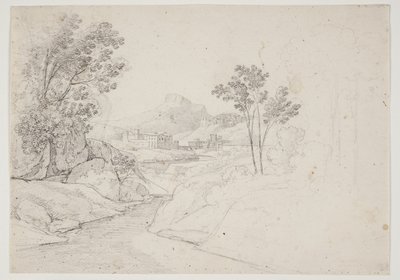 溪边建筑景观研究。意大利 作者 J.L. Lund