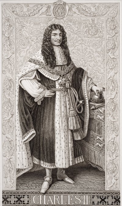 查理二世（1630-85）来自“英国和苏格兰历史插图”第一卷 作者 威廉姆斯（JL Williams）