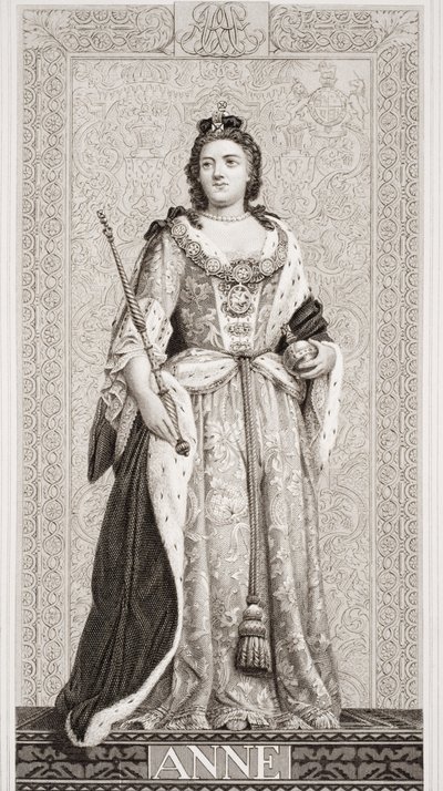 安妮女王（1665-1714）来自“英国和苏格兰历史插图”第二卷 作者 威廉姆斯（JL Williams）