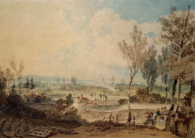 从希丁顿山的南面看牛津，1803-1804年 作者 约瑟夫·马洛德·威廉·特纳