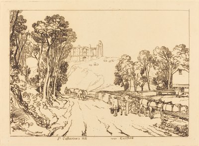 Guilford附近的圣凯瑟琳山，1811年出版。 作者 约瑟夫·马洛德·威廉·特纳