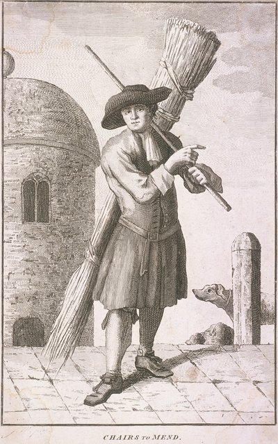 补椅》，《伦敦的呼声》，约1750年 作者 JM