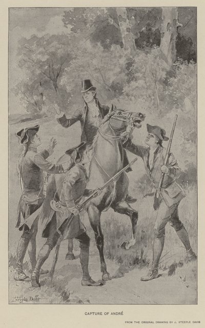 捕获安德烈（石版画） 作者 J.（之后）尖塔·戴维斯（Steeple Davis）