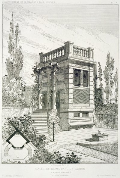 沐浴室，由各种建筑师，酒吧的大量设计。 Morel＆Cie，巴黎，1880年 作者 J·布萨德