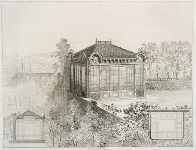花园凉亭的计划和海拔，1880年 作者 J·布萨德