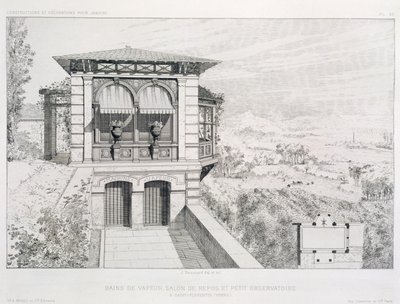 蒸汽浴室，上面的天文台，由各种建筑师，酒吧的大量设计。 Morel＆Cie，巴黎，1880年 作者 J·布萨德