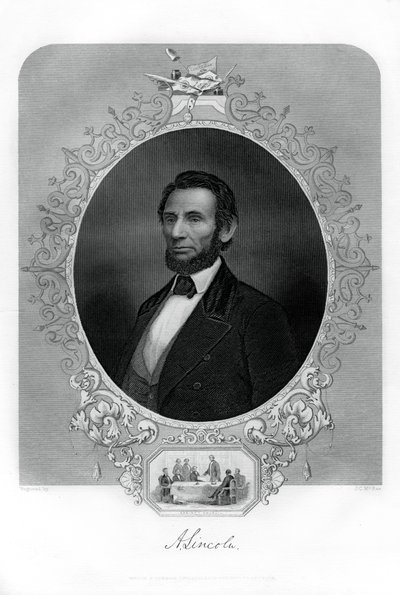 1862-1867年，美国政治家亚伯拉罕·林肯总统。 作者 杰西·麦克雷