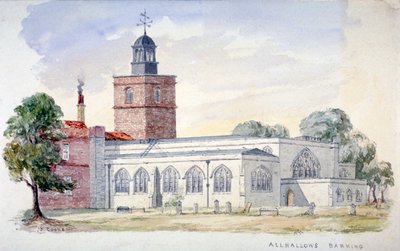 All Hallows-by-the-Tower教堂，伦敦，约1840年 作者 J库克