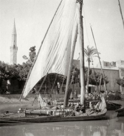 在20世纪埃及亚历山大港的Mahmoudiyah运河上 作者 戴登·霍姆斯