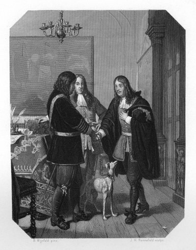 Cornelis Tromp和Michiel de Ruyter之间的握手，17世纪c1870 作者 YH Rennefeld