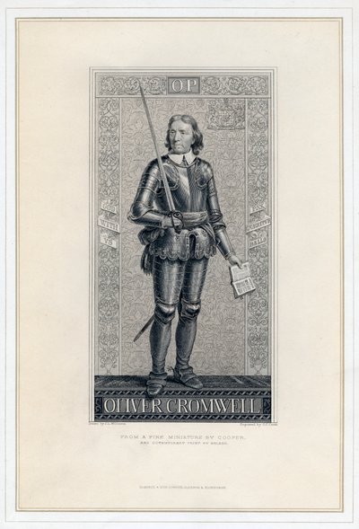 奥利弗·克伦威尔（Oliver Cromwell），1599-1658，19世纪。 作者 JJ船员