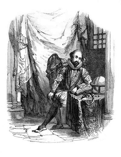 沃尔特·罗利爵士（Sir Walter Raleigh）在伦敦塔上（1603-1616 1836）。 作者 杰克逊