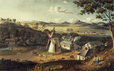 从“西印度群岛的景色”，酒吧看到的旧北声，安提瓜。作者：T. und G. Underwood，1827 作者 约翰逊
