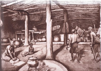 卡菲尔部落内部，选自麦克米伦学校海报，约 1950-60 年代（石版印刷） 作者 麦克法伦