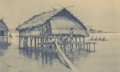 新几内亚的海洋村庄（石刻） 作者 麦克法伦