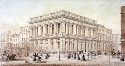 位于伦敦威斯敏斯特Pall Mall的陆军和海军俱乐部景观，约1853年 作者 J·马尔尚