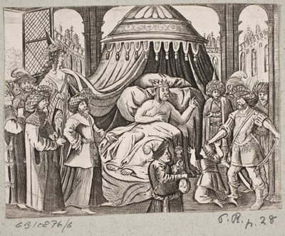插图 til Adam Olearius，"Persianischer Rosenthal von einem Sinnreichen Poeten Schich Saadi[......]"，石勒苏益格，1660 年 作者 J穆勒
