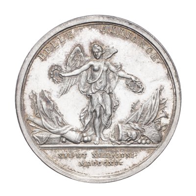 奖章纪念惠灵顿公爵和陆军元帅冯布吕赫1815年，1815年（银） 作者 浪朗