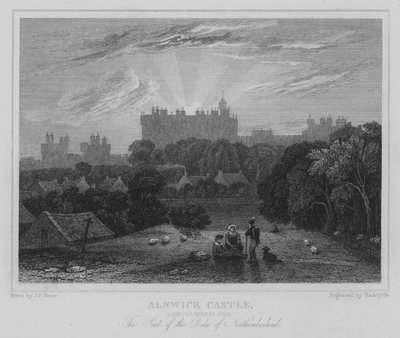 阿尼克城堡，诺森伯兰郡，诺森伯兰郡公爵的座位（雕刻） 作者 约翰·普雷斯顿·尼尔