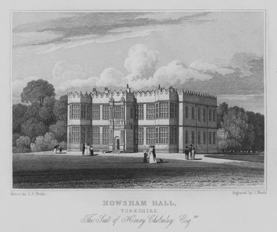 约克郡豪舍姆厅，亨利-乔尔姆莱的住所（雕版画）。 作者 约翰·普雷斯顿·尼尔