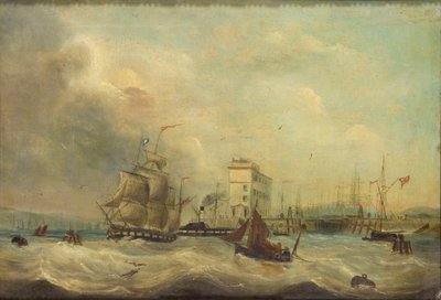 卡迪夫码头》，1844年 作者 价格