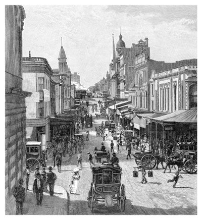 1886年，澳大利亚新南威尔士州悉尼，国王街。 作者 JR阿什顿