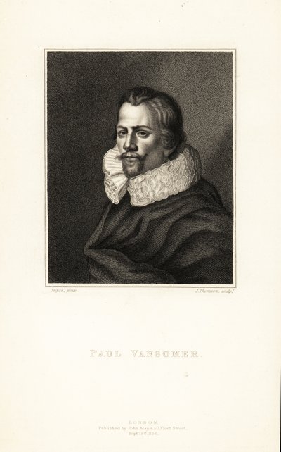 保罗·范·萨默 (Paul van Somer) 的肖像，佛兰德艺术家和宫廷画家，献给英格兰国王詹姆士一世，约 1577-1621 年 作者 汤姆森