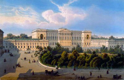 大公宫殿米哈伊尔，广场景观，由Schmidt和Chevalier印制，由Lemercier出版，巴黎，1850年代 作者 查理曼大帝之后