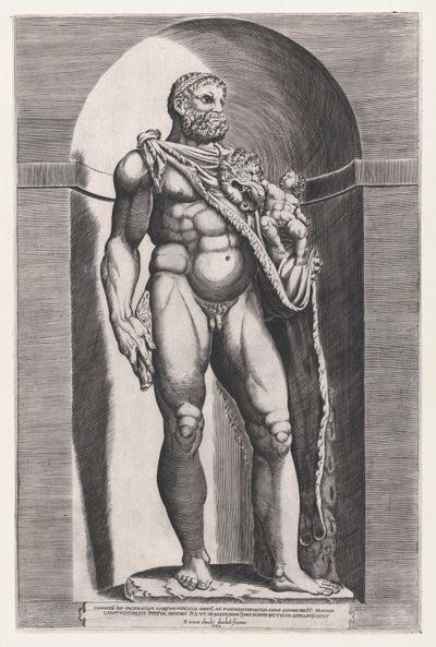 Speculum Romanae Magnificentiae:康莫德斯特皇帝作为大力士，1582年。 作者 雅各布（我们）博斯。