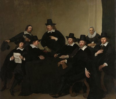 Nieuwe Zijds穷人户外救济研究所的摄政者，阿姆斯特丹，约1650年（布面油画） 作者 雅各布·阿德里安斯·巴克尔