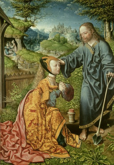 基督作为园丁，1508年 作者 Jacob Cornelisz van Oostsanen
