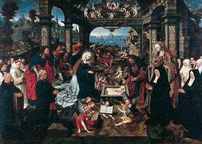 基督诞生》 par Cornelisz van Oostsanen，雅各布（Jacob Cornelisz van Amsterdam，约 1470-1533 年）。木板油画 作者 雅各布·科内利兹·范·奥斯特萨宁