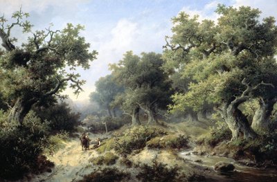 有旅行者的森林景观 作者 Jacob Cremer