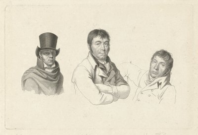 Jan Kamphuysen、Dirk Versteegh 和 Hendrik de Flines 的肖像 作者 雅各布·恩斯特·马库斯