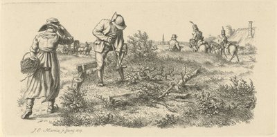 吐痰的男人、提篮子的女人和骑马的士兵
研究版画作品 / Etudes gravées（系列名称） 作者 雅各布·恩斯特·马库斯