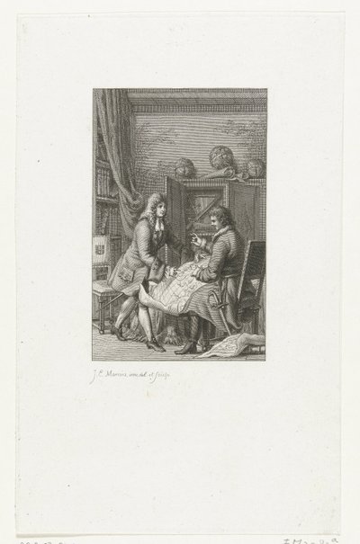 沙皇彼得大帝和市长Nicolaes Witsen研究地图，1814年 作者 雅各布·恩斯特·马库斯