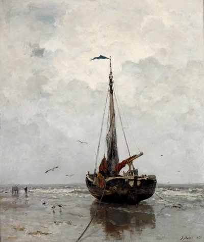 "Bateau de peche"（渔船） Peinture de Jacob Maris (1837-1899) - 1878 - 布面油画 Dim 160x140 cm Gemeentemuseum Den Haag 作者 雅各布·亨里库斯或亨德里克斯·马里斯