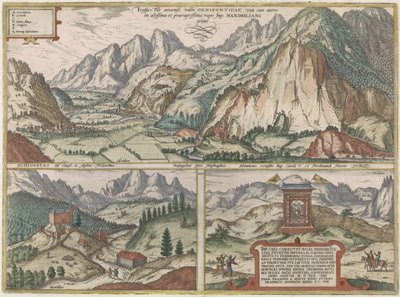 奥地利因恩山谷及其周围的三张面孔，背景为阿尔卑斯山 作者 Symon Novellanus（可能）