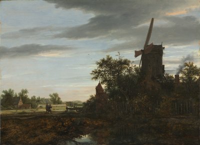 风车风景，1646年 作者 雅各布范瑞斯达尔