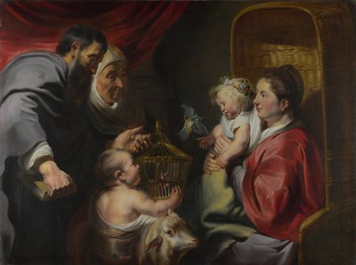 圣母子与圣徒扎卡里亚斯，伊丽莎白和施洗约翰，c。 1620 作者 雅各布·乔丹斯