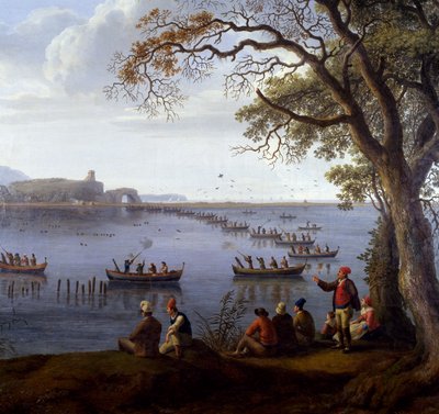 费迪南德四世在 Fusaro 湖上狩猎白骨顶，Jacob Philipp Hackert（1737-1807），细节 作者 雅各布·菲利普·哈克特