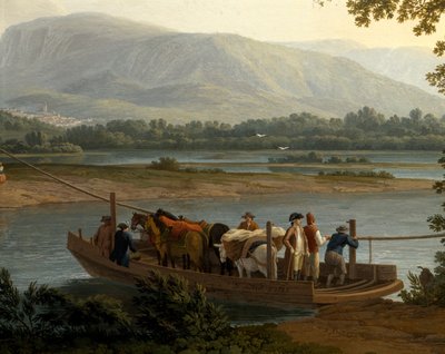 塞勒上的渡轮，雅各布·菲利普·哈克特（Jacob Philipp Hackert，1737-1807 年） 作者 雅各布·菲利普·哈克特