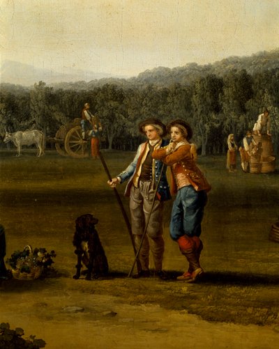 在 Carditello 收获，Jacob Philipp Hackert，细节 作者 雅各布·菲利普·哈克特
