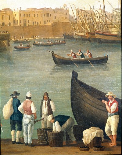 Mussel fishermen from Monopoli, Puglia, Italy (Mussel fishermen in Monopoli) Painting by Jacob Philipp Hackert dit Hackert d