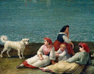 Peasants of Barletta, Italy - (peasant women from Barletta) Detail Painting by Jacob Philipp Hackert dit Hackert d