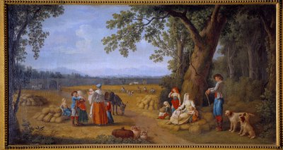 卡塞塔附近 Carditello 的收获 雅各布·菲利普·哈克特 (Jacob Philipp Hackert) 的绘画作品 Hackert d
