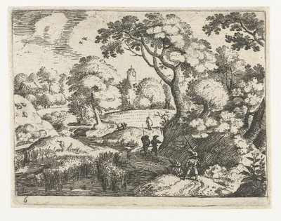 有旅行者和士兵的风景
六幅旅行者风景画（系列名称） 作者 雅各布·萨弗里（一）